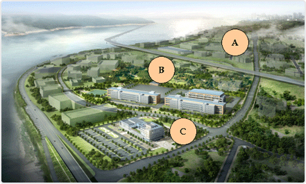 울산자유무역지역 시설현황 A,B,C 구역 이미지