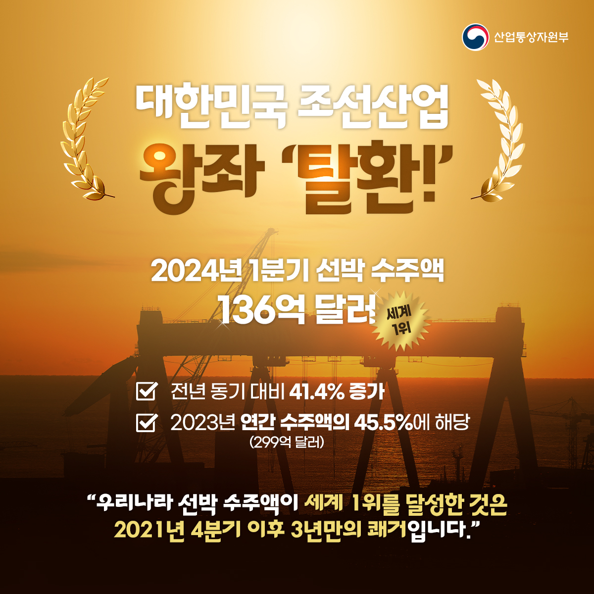 (0403)K-조선 세계 1위 탈환