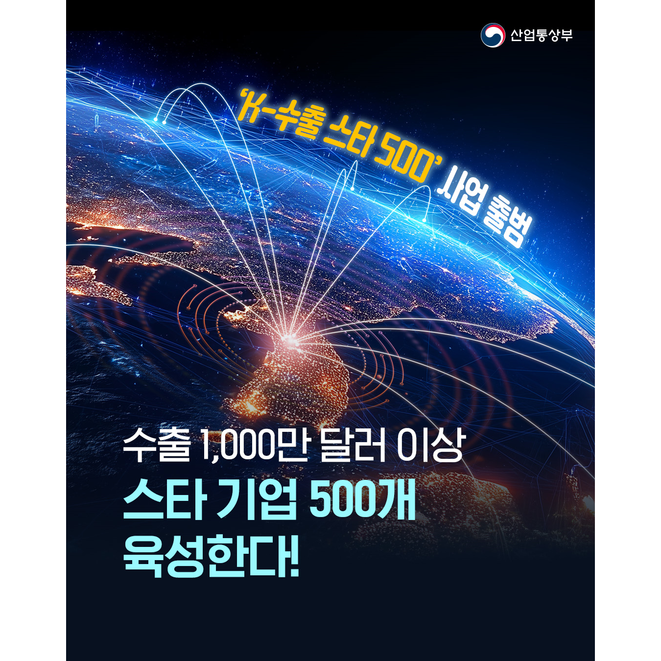 수출 1,000만 달러 이상
스타 기업 500개 육성한다!

‘K-수출 스타 500’ 사업 출범