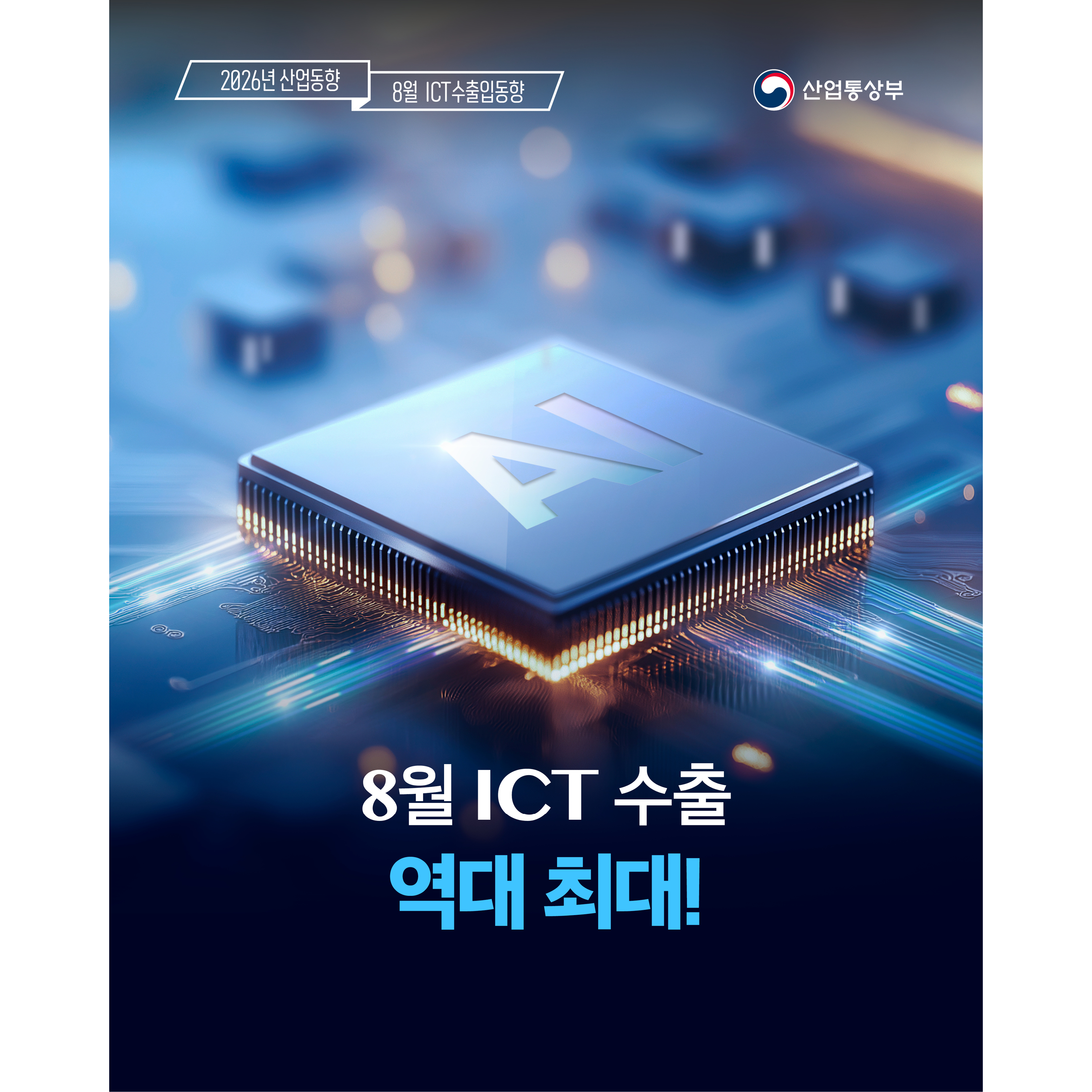 2026년 8월 ICT 수출입 동향
산업통상부


8월 ICT 수출
역대 최대!
