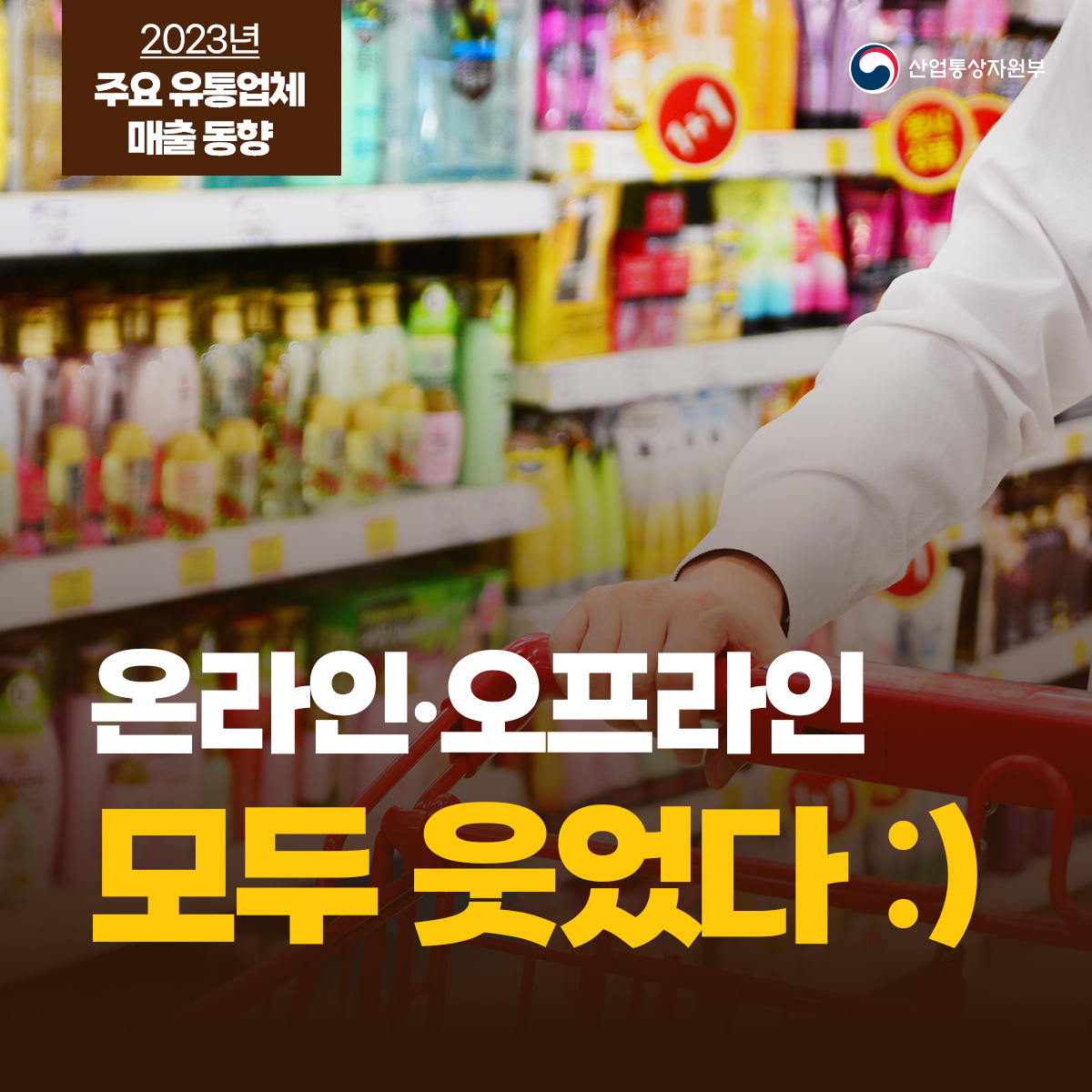 2023년 주요 유통업체 매출 동향 산업통상자원부
온라인·오프라인 모두 웃었다
산업통상자원부 
