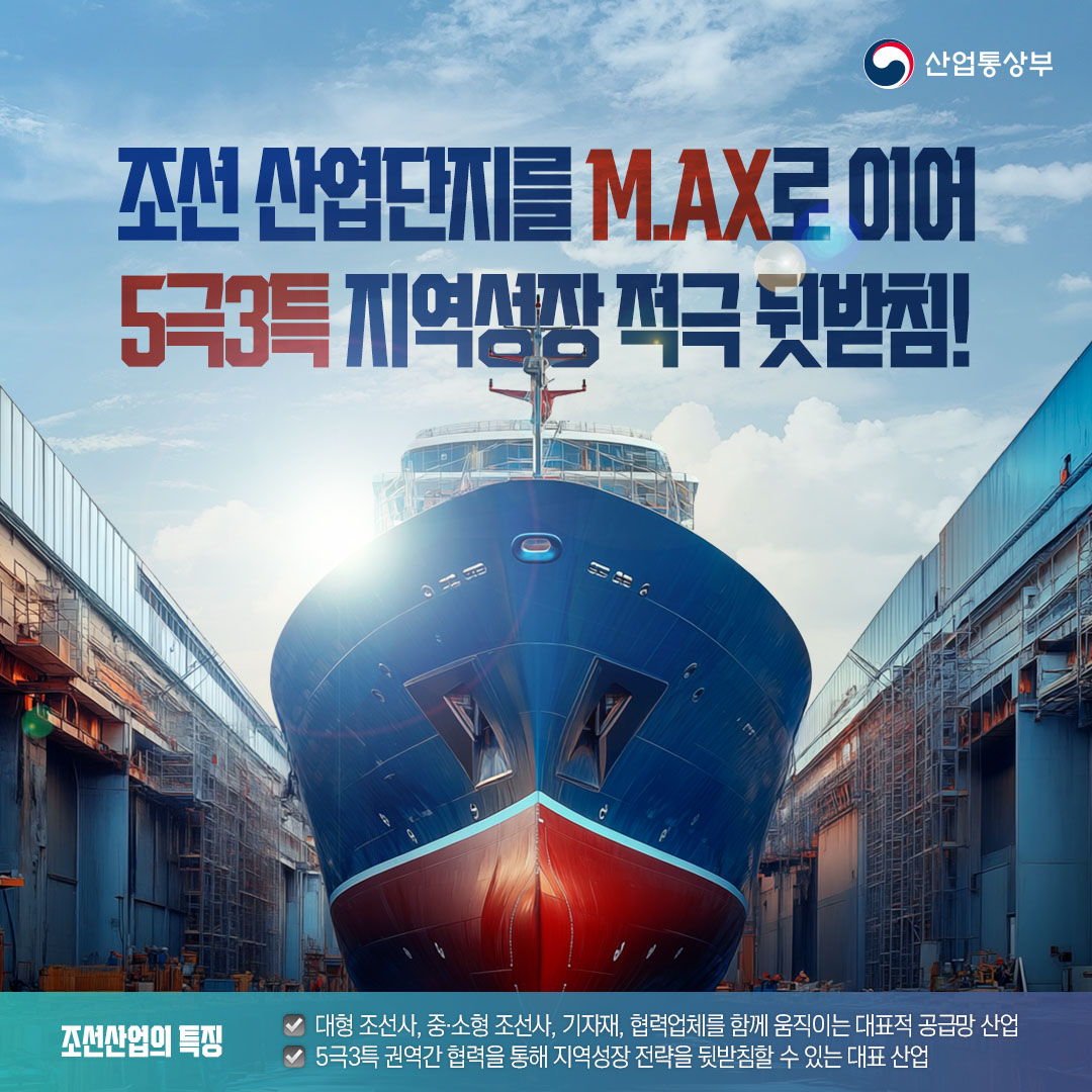 조선 산업단지를 M.AX로 이어 5극3특 지역성장 적극 뒷받침!1