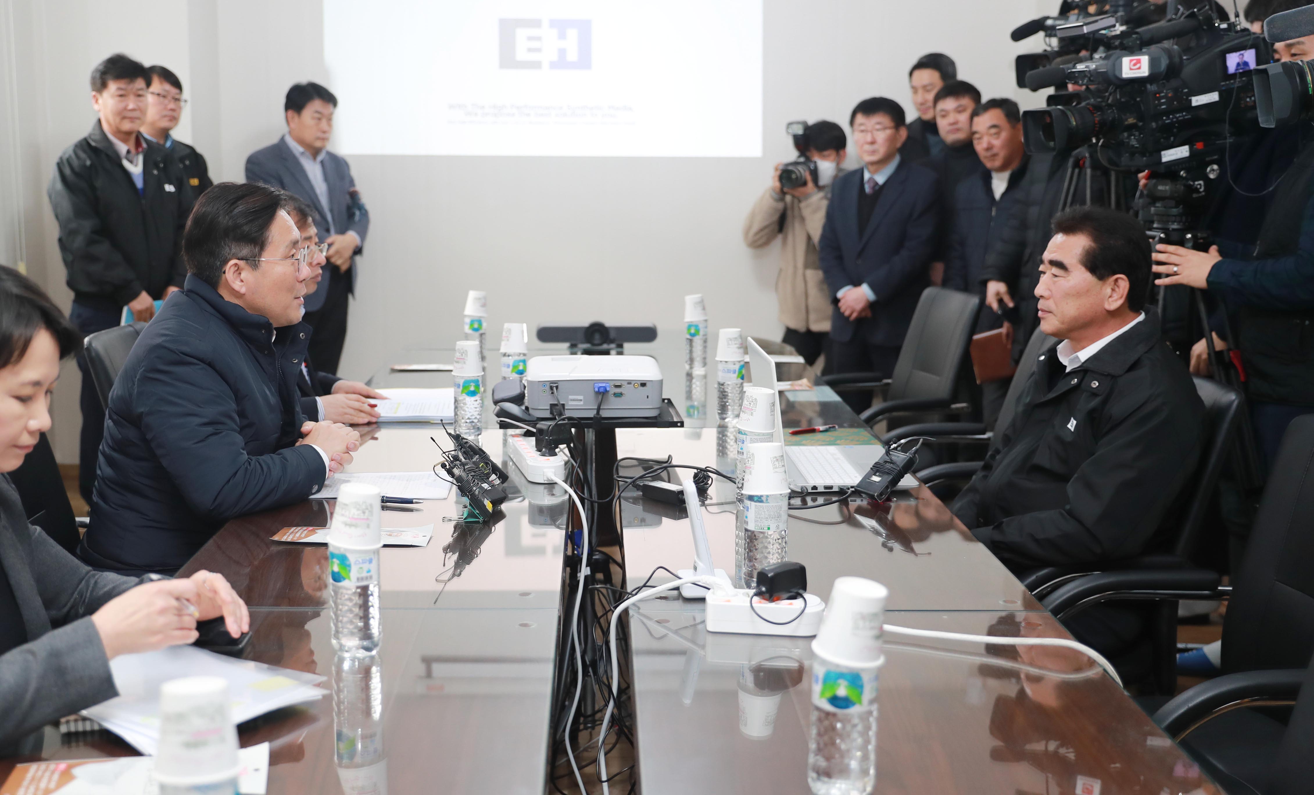 보건용 마스크 소재 부직포 원자재 생산기업 현장방문 4
