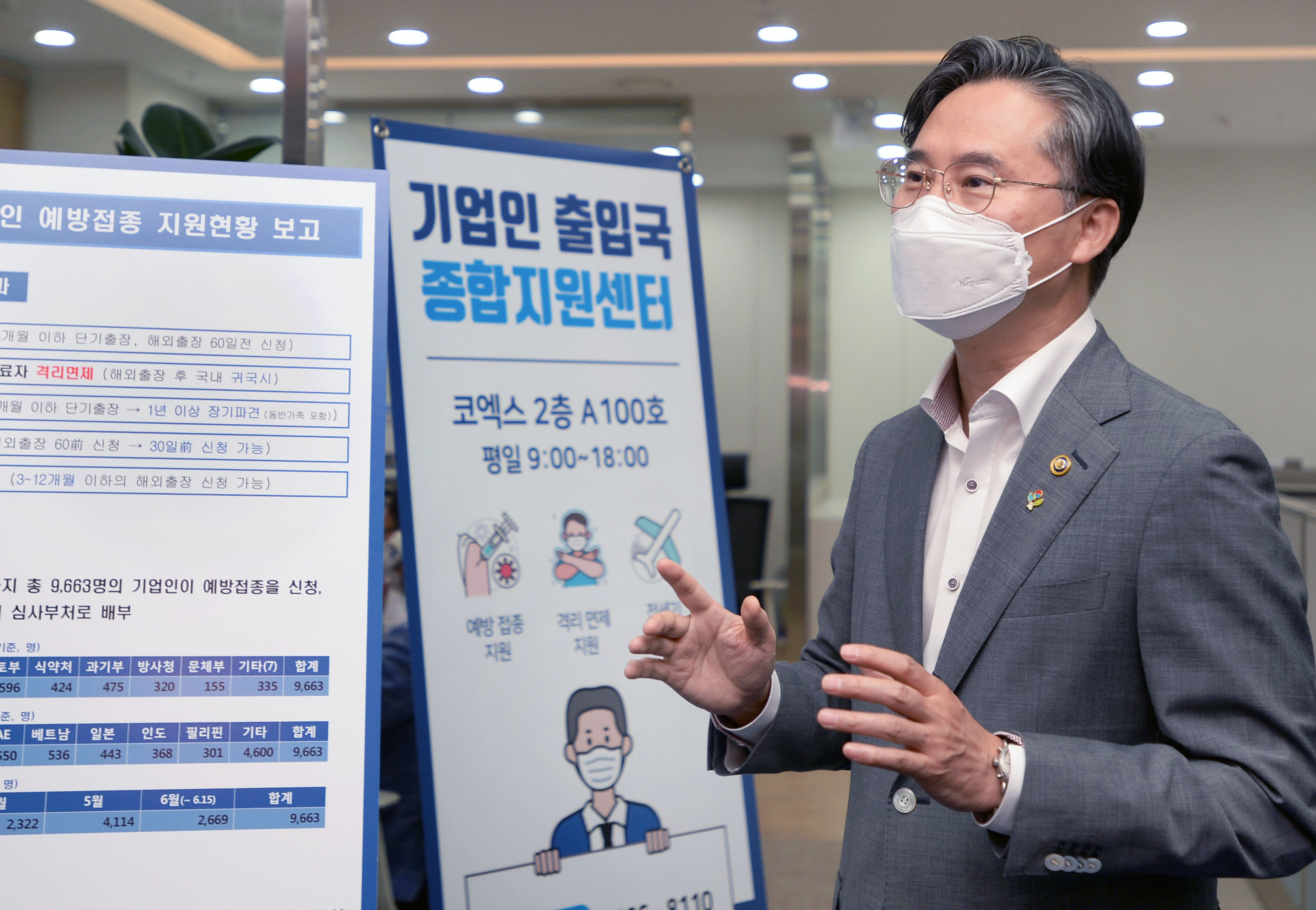 기업인 해외 출장 백신접종 전면 확대 관련 종합지원센터 운영현황 점검 현장방문 3