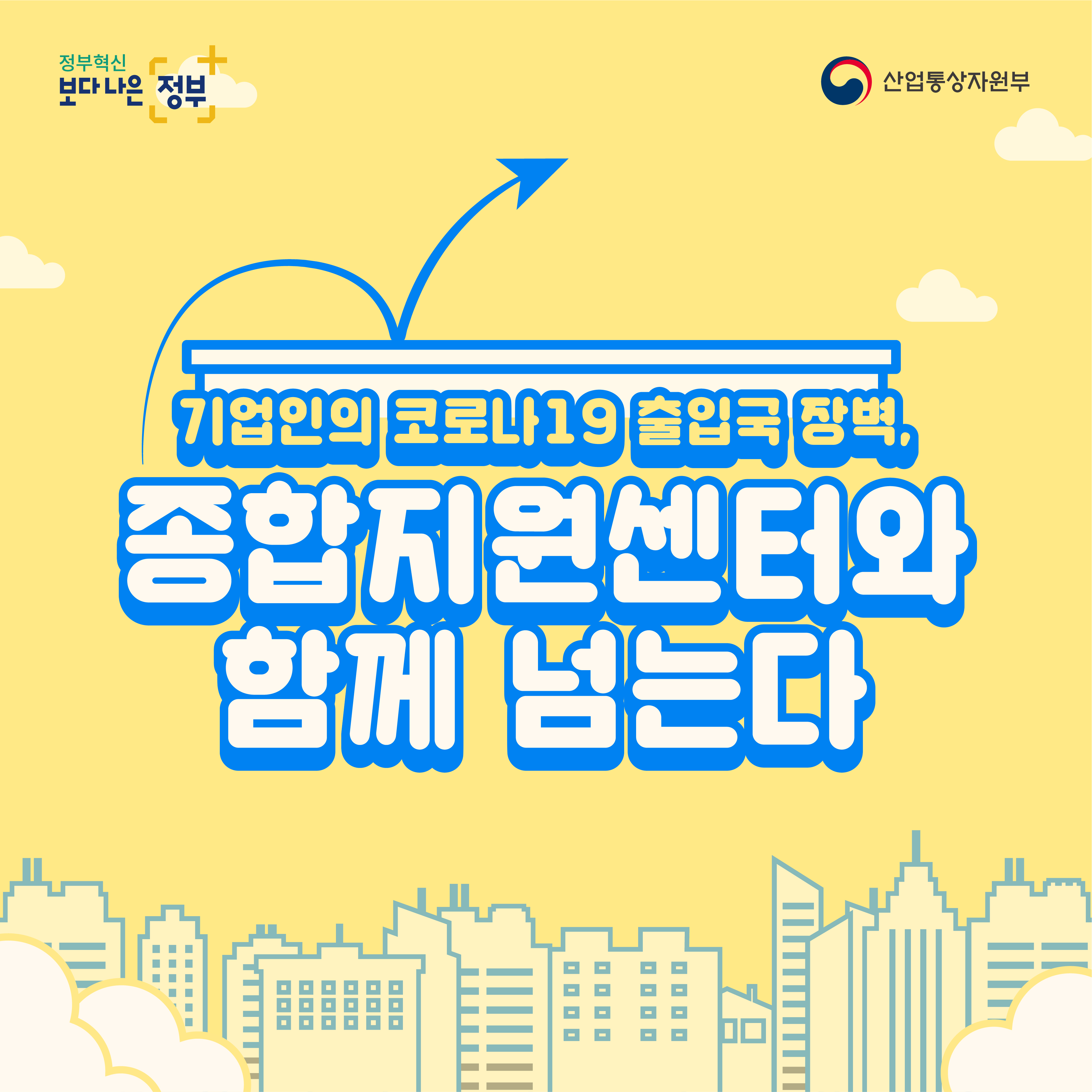 정부혁신 보다 나은 정부 산업통상자원부
기업인의 코로나19 출입국 장벽,
종합지원센터와 함께 넘는다