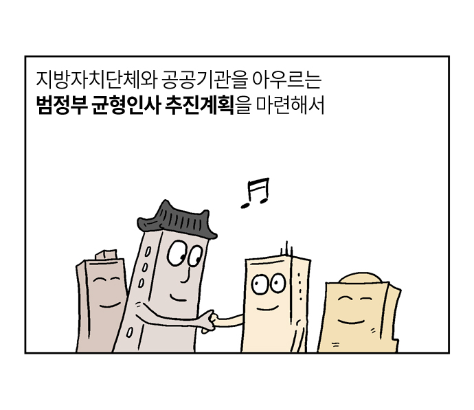 지방자치단체와 공공기관을 아우르는
범정부 균형인사 추진계획을 마련해서
